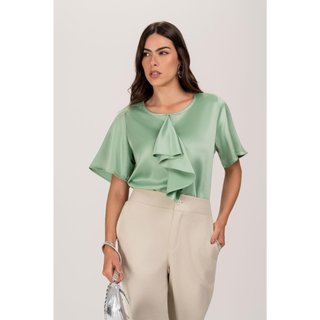 Blusa Feminina De Cetim Para Evento Casual E Dia A Dia Fina