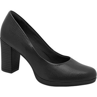 Sapato Salto Fachetado Piccadilly 130185-334 Feminino - Preto