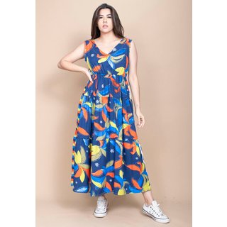 Vestido Cabanafree Regata Longo Peri Viscose Camadas Estampa Maré Vibrante