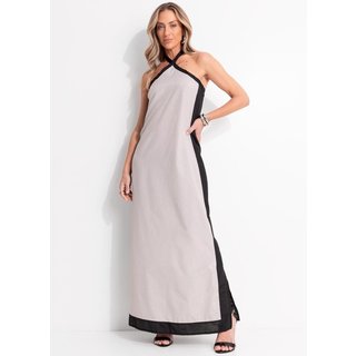 Vestido Em Tricoline Ecológica Cinza Claro Quintess