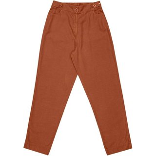 Calça Feminina Biamar Reta Bolsos Botões Marrom