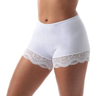 Short Anágua Com Renda Reflexo Íntimo Segunda Pele Curta Branco