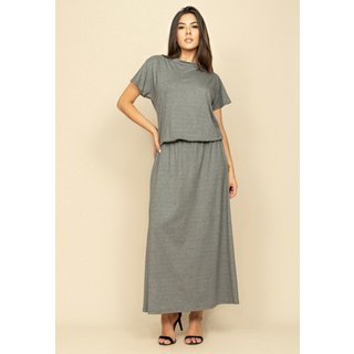 Vestido Longo Morcego Malha Mescla