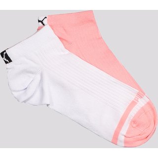 Kit Meia Puma Logo Sapatilha 2 Pares Feminina Branca e Rosa