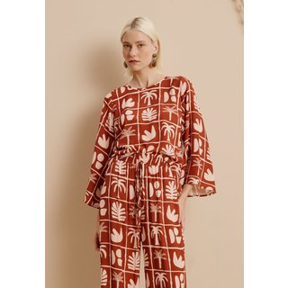 Blusa Quadradinha Manga Estampada Ybyra