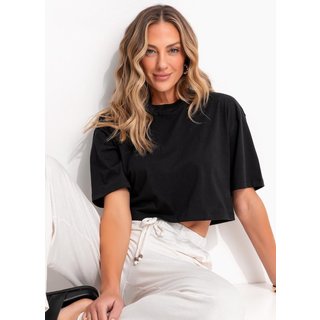 Blusa Em Canelado Preto Quintess