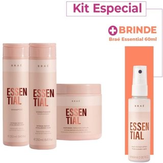 Kit Braé Essential Hair Repair Tratamento Especial (3 produtos)