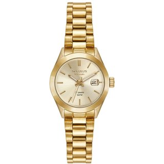 Relógio Feminino Automático Dourado fundo em Vidro Seculus