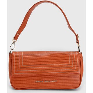 Bolsa Média Feminina Jorge Bischoff Texturizada Laranja