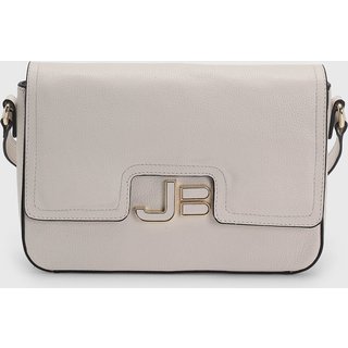 Bolsa Feminina Jorge Bischoff Logo Metálico Off-White