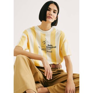 Camiseta Feminina Listrada Em Malha de Algodão Hering