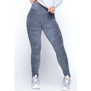 Calça Bravaa Store Legging Feminina Veludo Cotelê Cintura Cos Alta Frio 133 Cinza