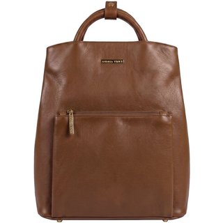 Mochila bolsa slim couro liso antifurto Lavínia - Whisky