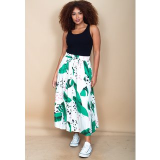 Saia Cabanafree Longa Viscose Estampa Folhagem Poética
