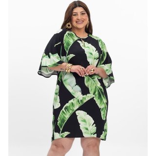 Vestido Feminino Plus Size Curto Secret Glam Preto
