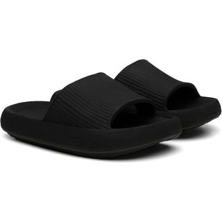 Chinelo Nuvem Slide Flexível Reforçado Confort Estiloso Moda - Preto