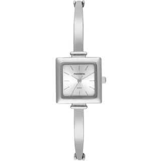 Relógio Feminino Quadrado Bracelete Prata Mondaine