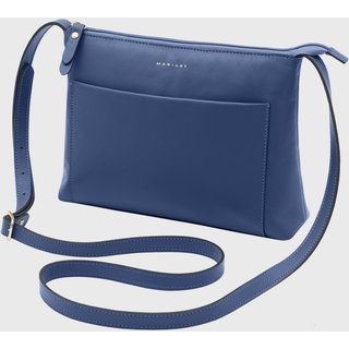 Bolsa Transversal de Couro Mariart Tacacá Azul Canindé