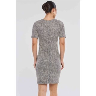 Vestido Curto PKS Alfaiataria Tweed Elegance Preto