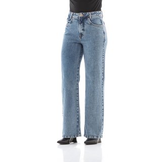 Calça Jeans Feminina Arauto Wide Leg Comfy