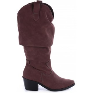 Bota Country Slouchy Joana Camurça Marrom Marrom