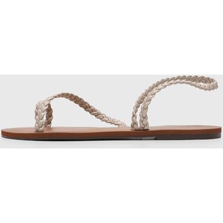 Rasteira Feminina Anacapri Tiras Trançadas Off-White