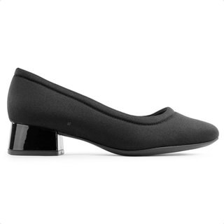 Scarpin Comfortflex Salto Bloco Feminino Preto