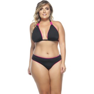 Sutiã Plus Size Cortina Longo, Reversível, Lollipop E Preto - Lollipop e Preto
