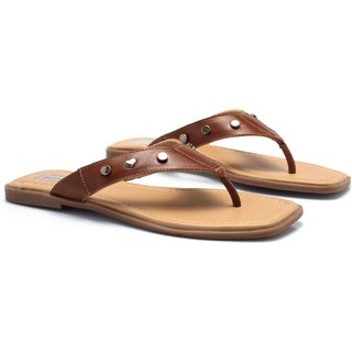 Sandália Bella Nina Rasteirinha Feminina Chinelo Couro Legitimo Leveza Maciez Confortável Modernidade Casual Versátil Passeio Caminhada Dia A Dia Caramelo
