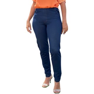 Calça Legging Em Malha Jeans Feminina Adulto Azul Marinho Aliarthe