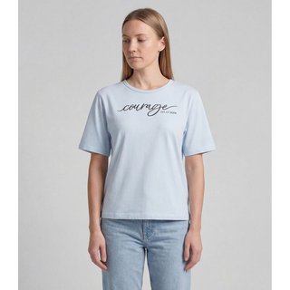 T-Shirt Cropped Feminina Com Estampa Infinita Cor Azul