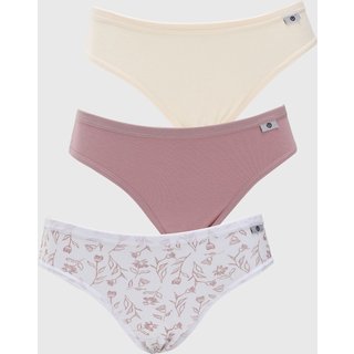 Kit 3pçs Calcinha DelRio Tanga Lisa Off-White
