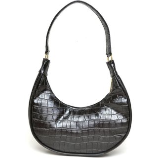 Bolsa Feminina Anna Andrade Bolsa Pequena De Ombro Meia Lua Casual Moda Blogueira Preta