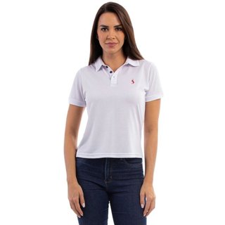 Camisa Polo Feminina Casual Poa Leve Gola Conforto Dia a Dia