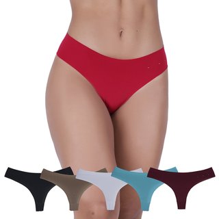 Kit 5 Calcinhas Love Fio Dental Sem Costura Microfibra Concept Lingerie Multicolorido