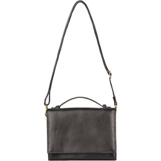 Bolsa pequena transversal de couro liso Deise - Preto