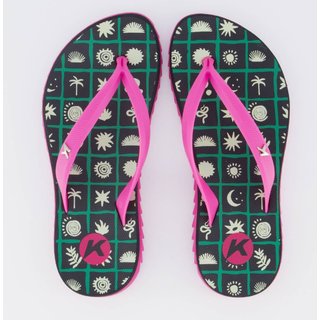 Chinelo Kenner Ibiza Sand Feminino Preto e Rosa