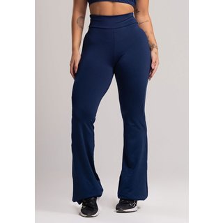 Calça MVB Modas Feminina Flare Pantalona Suplex Azul Marinho