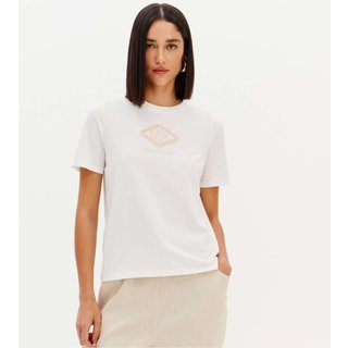 Camiseta Easy Lança Perfume Bordada Ve26 Off White Feminino