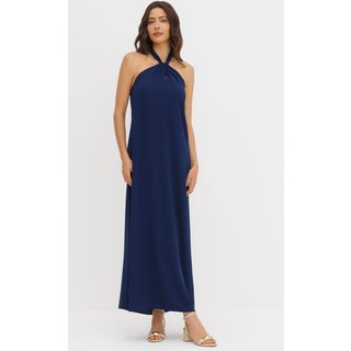 Vestido Frente Única Longo Marinho Patrizia