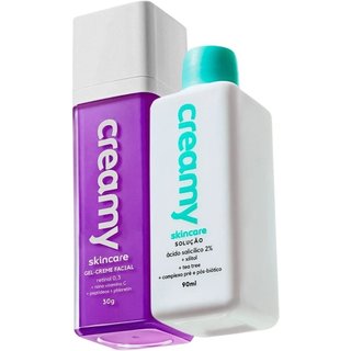 Kit Creamy Ácido Salicílico Solução Tônica Antiacne e Gel-Creme Retinol 0,3 (2 produtos)