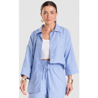 Camisa Feminina manga 7/8 Listrada Dianna Azul