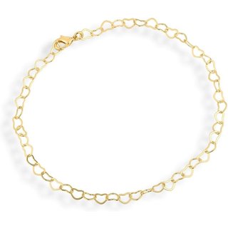 Pulseira Semijoia Elos Coração Lisa Banhado A Ouro 18K Pu007-001 Dourado