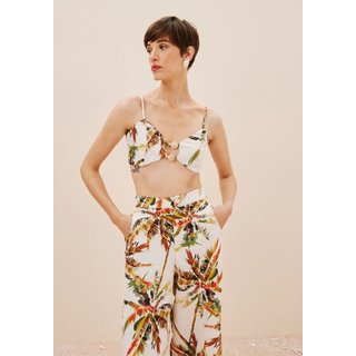 Cropped Alça Fina Estampado Itapuã