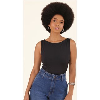 Blusa Pop Me Em Poliamida Decote Halter Preto