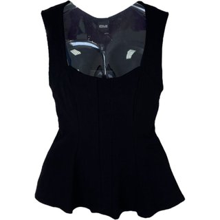 Blusa Peplum de Malha Canelada Colcci CLC Preto