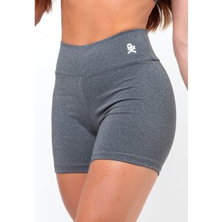Short Fitness Meia Coxa Cintura Alta Zero Transparência Academia Feminino - Cinza