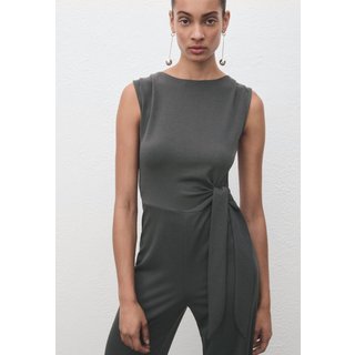 Macacão Feminino Mango Amarração Lateral Cinza