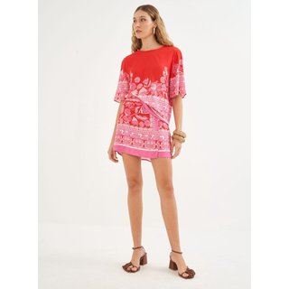 Camiseta Feminina Estampada Comfort Colcci Encanto Vermelho
