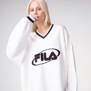 Casaco Fila Heritage Oversized V-Neck Pullover Feminino Incolor